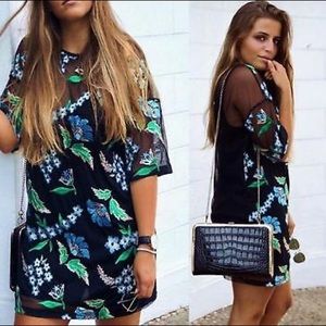 Zara Embroidered Cocktail Dress